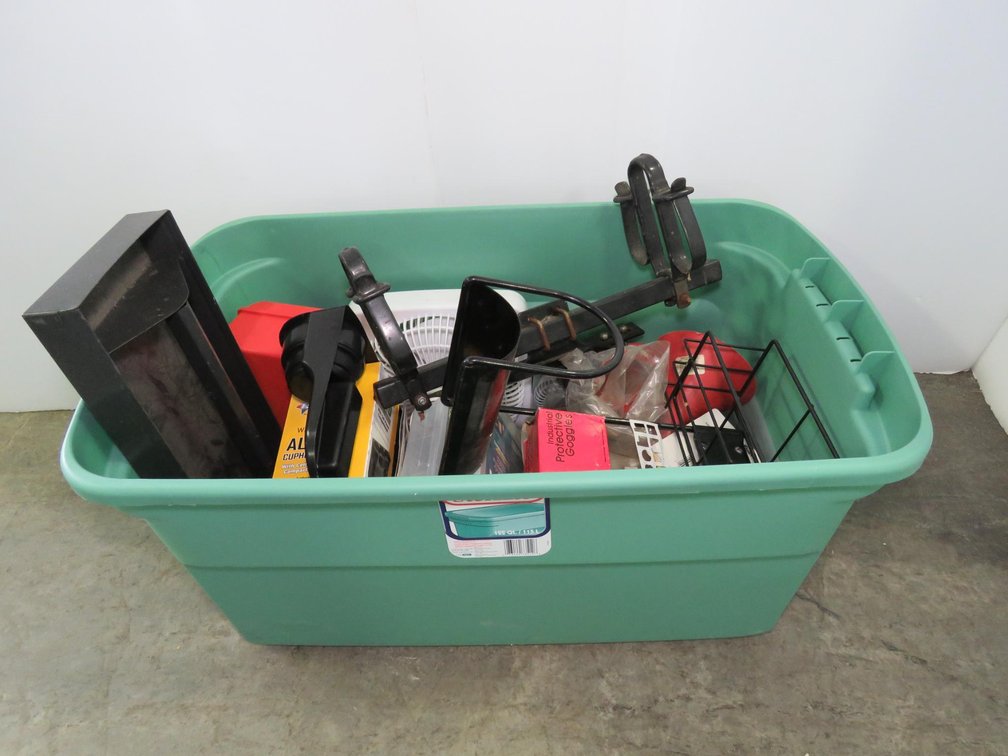 Plastic Storage Container of Miscellaneous Items