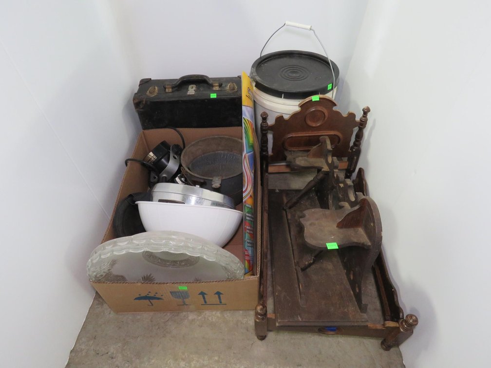 Small Doll Bed, Kettle, Miscellaneous Items, Kite, Vintage Tools