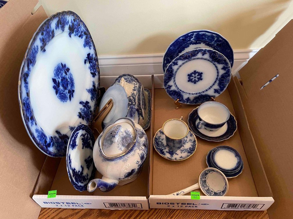 Antique Flow Blue Dishes