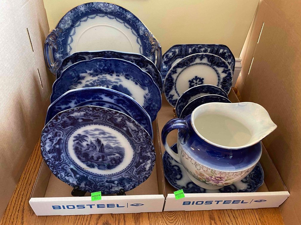 Antique Flow Blue Dishes