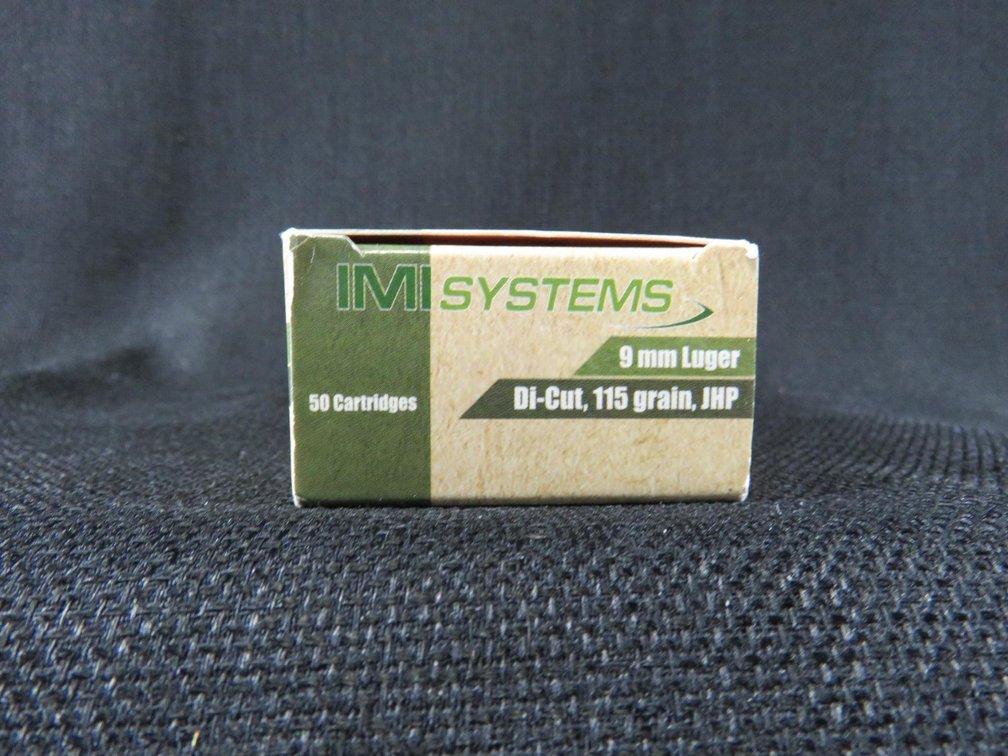 9mm Luger, 50 Rounds, 115 Grain JHP, IMI Systems