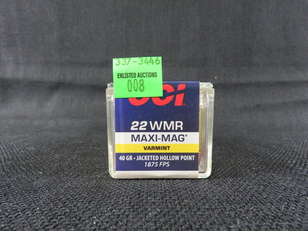 22 WMR, 50 Rounds, 40 Grain JHP, CCI