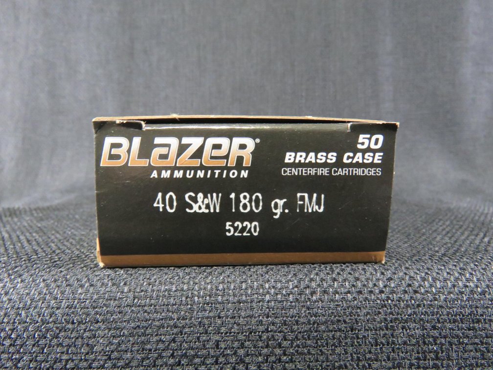 40 S&W, 50 Rounds, 180 Grain FMJ, Blazer