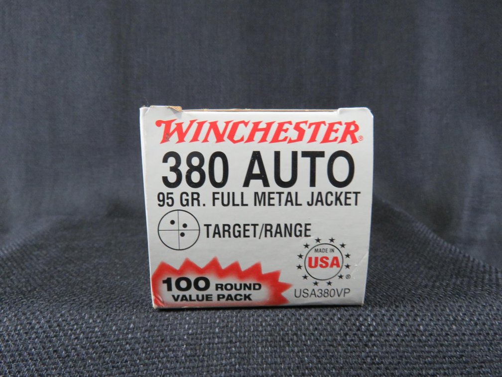 380 Auto, 100 Rounds, 95 Grain FMJ, Winchester Target/Range
