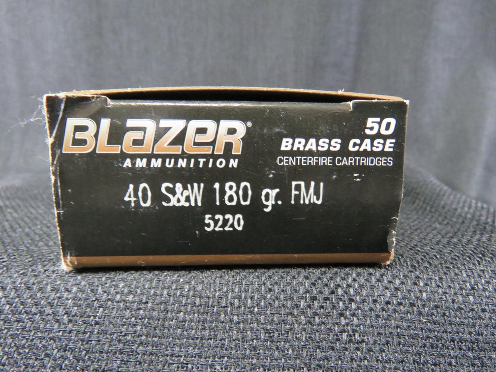 40 S&W, 50 Rounds, 180 Grain FMJ, Blazer
