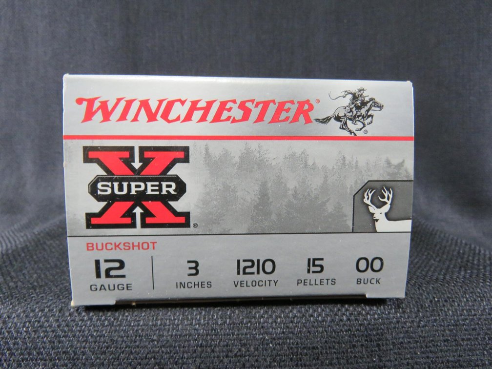 12 Gauge Buckshot, 15 Rounds, 3 Inch, 00 Buck, Winchester.