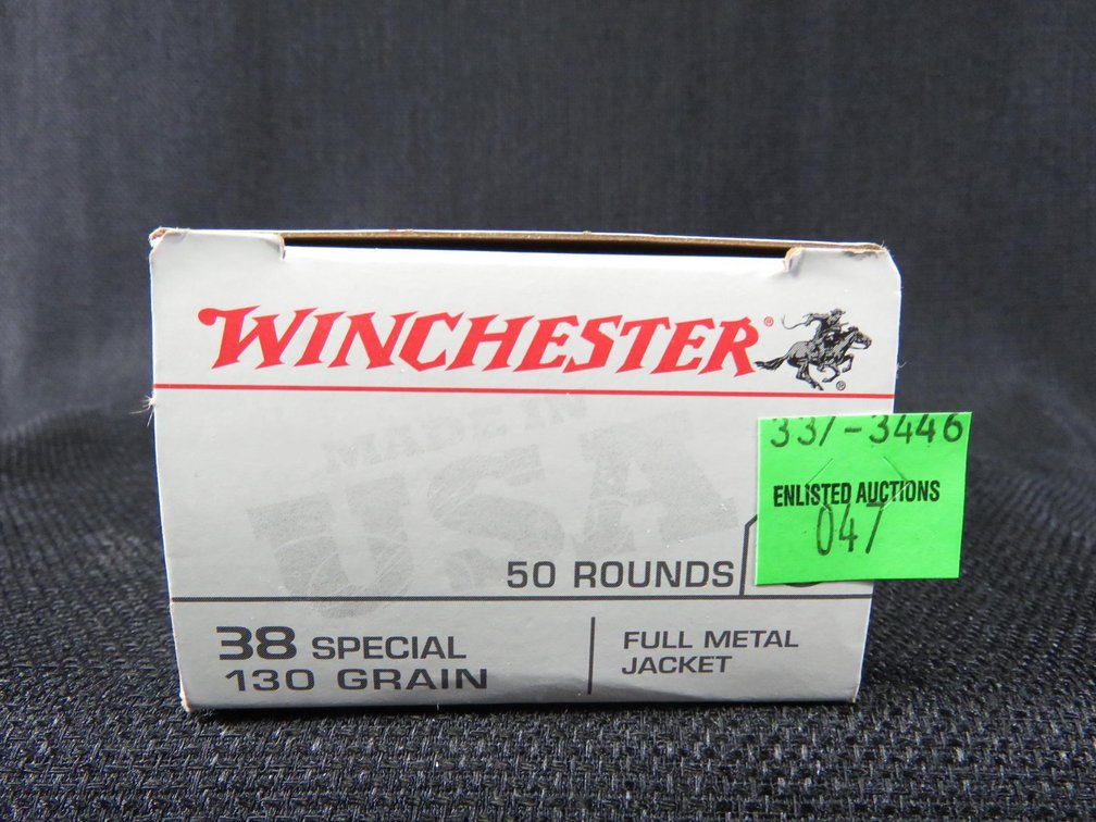38 Special, 50 Rounds, 130 Grain FMJ, Winchester.