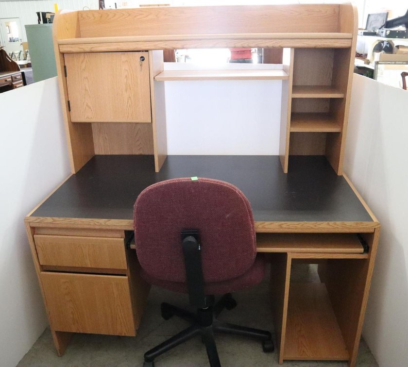 Press Board office Desk With Hutch