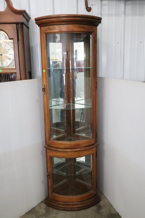 Illuminated Corner Curio Cabinet