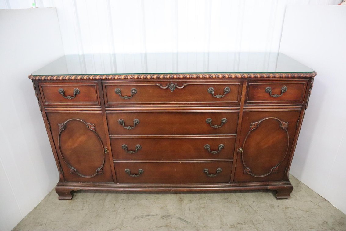 Dining Room Sideboard/Server with Glass protecting top 
