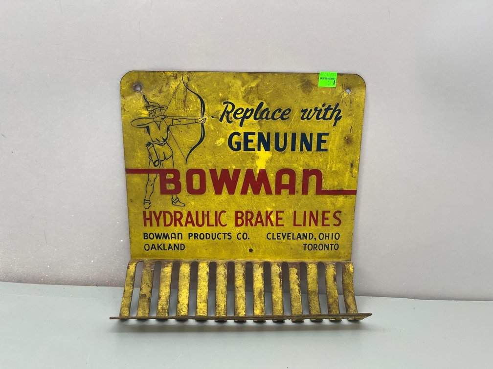 Bowman Hydraulic Brake Lines Metal Retail Display Sign
