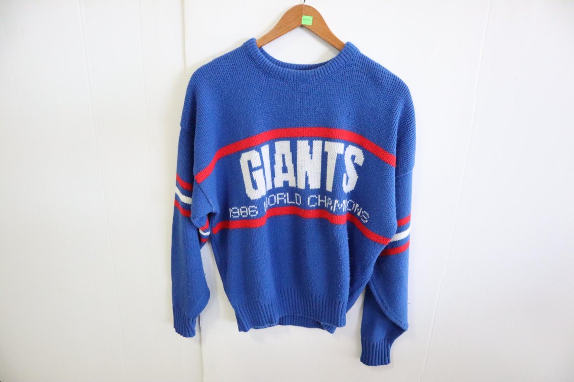 Vintage 1986 New York Giants World Champions Wool Sweater, Size XL