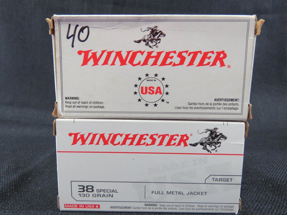 38 Special, 90 Rounds, 130 Grain Full Metal Jacket, Winchester