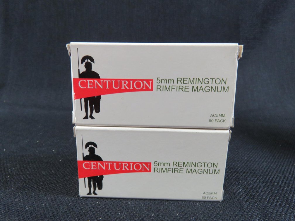 5mm Rimfire, Magnum, 100 Rounds , 30 Grain Hollow Point, Centurion