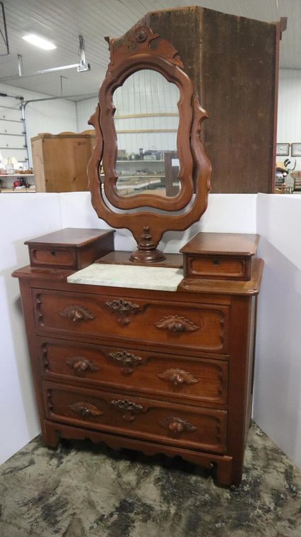 Antique Dresser With Cheval Mirror