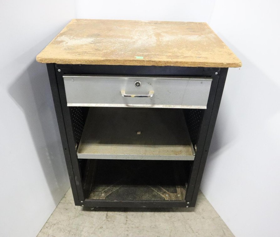 Metal Shop Cabinet On Casters