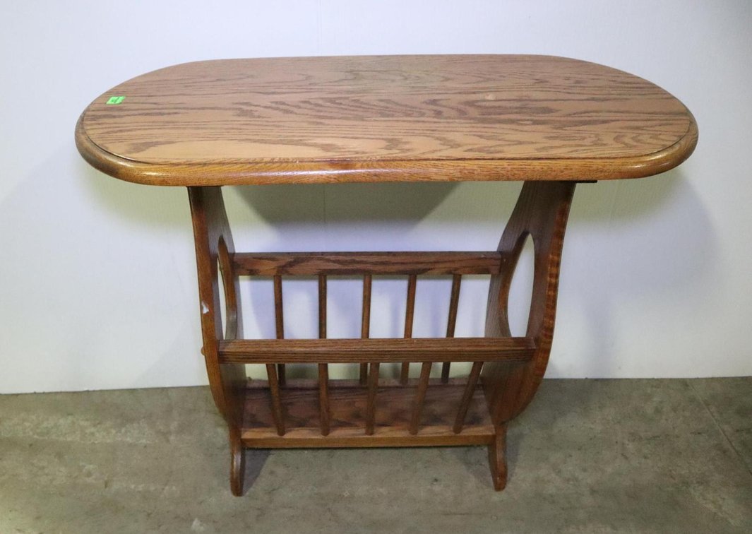 Side Table With Magazine Rack