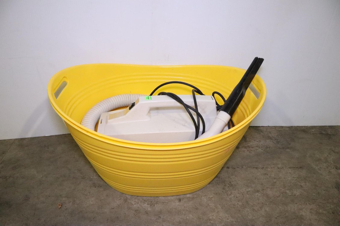 Oreck XL Vacuum and Two Plastic Tubs