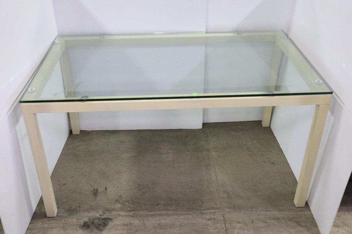 Glass Top Table, Metal Frame