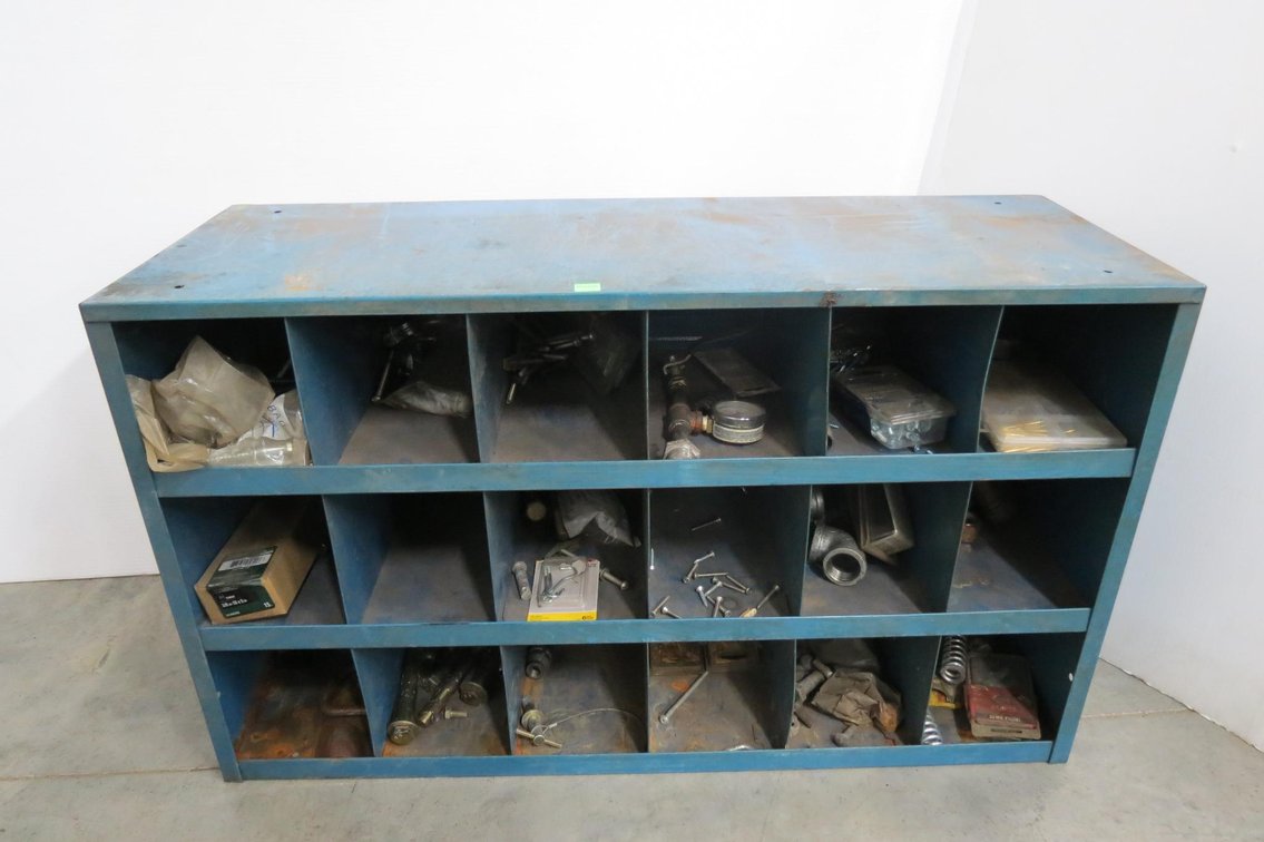Metal Bolt Bin With Contents