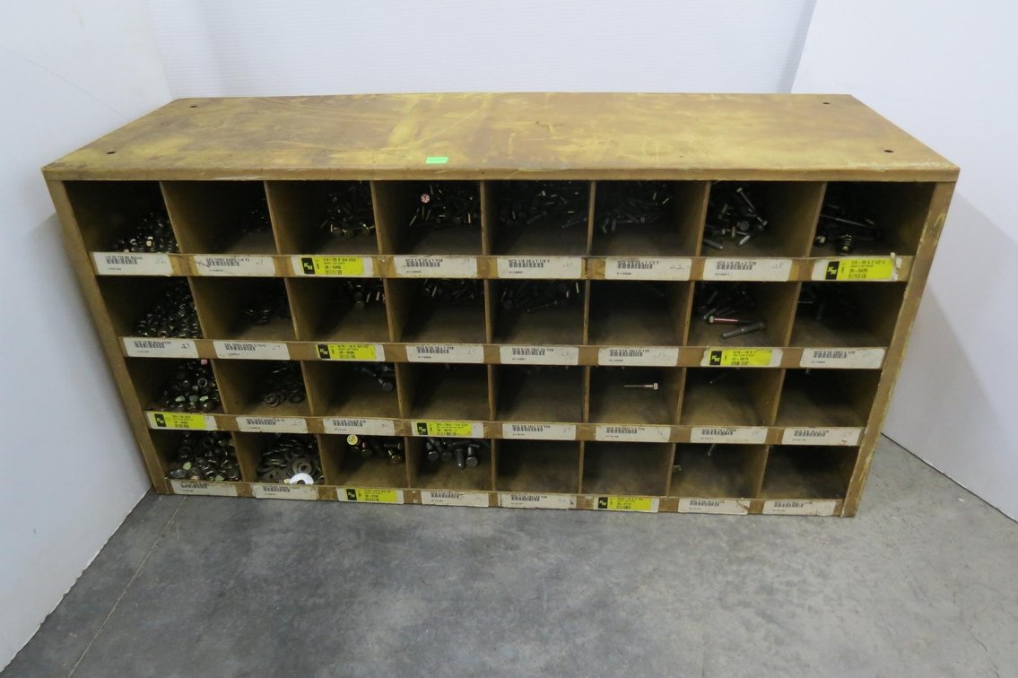 Metal Bolt Bin With Bolts, Washers and Nuts