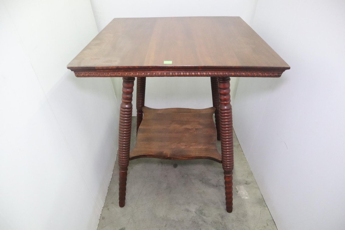 Walnut Table With Turned Legs
