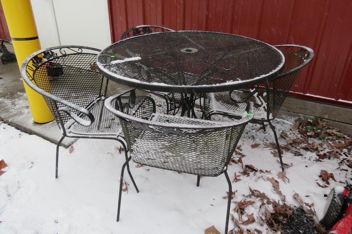 Wrought Iron Patio Table and 4 Chairs