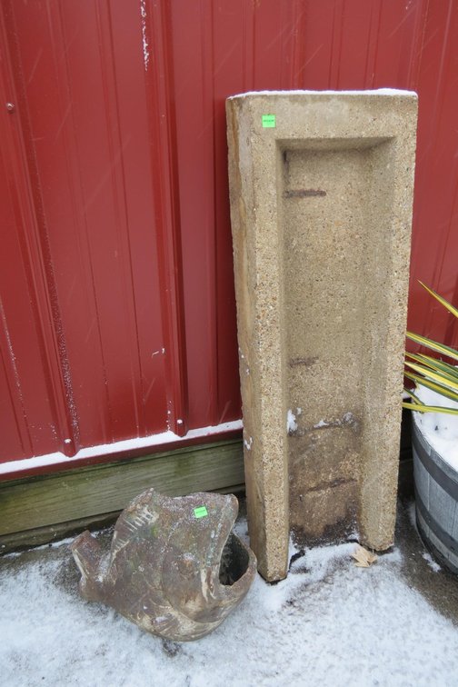 Concrete Downspout Splash Block, Planter
