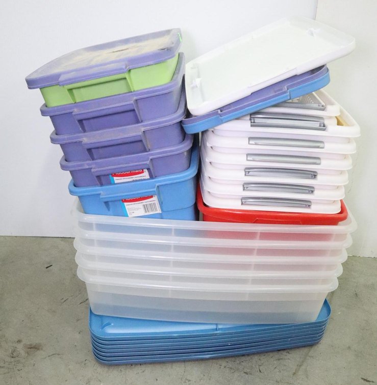 Large Group of Storage Totes and Organizers