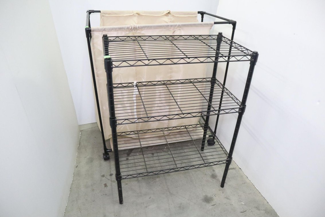 Rolling Hamper and Wire Shelf