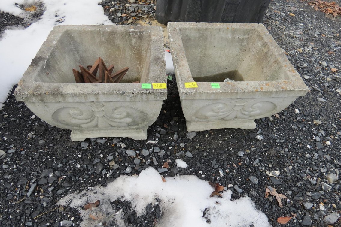 Pair of Cement Planters