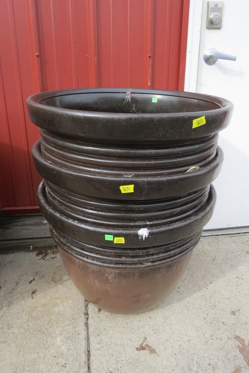 3 Large Plastic Planters