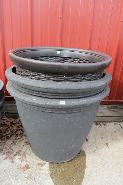 3 Large Plastic Planters