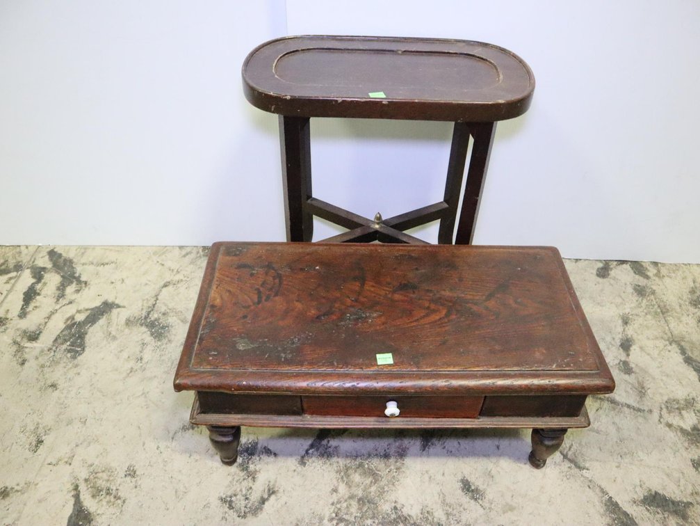 Short Table With Drawer and Side Table