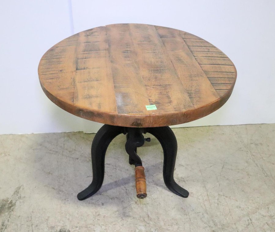 Side Table With Iron Crank Adjustable Base - Pottery Barn
