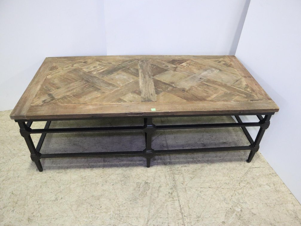 Modern Coffee Table With Reclaimed Wood Top, Metal Base - Pottery Barn