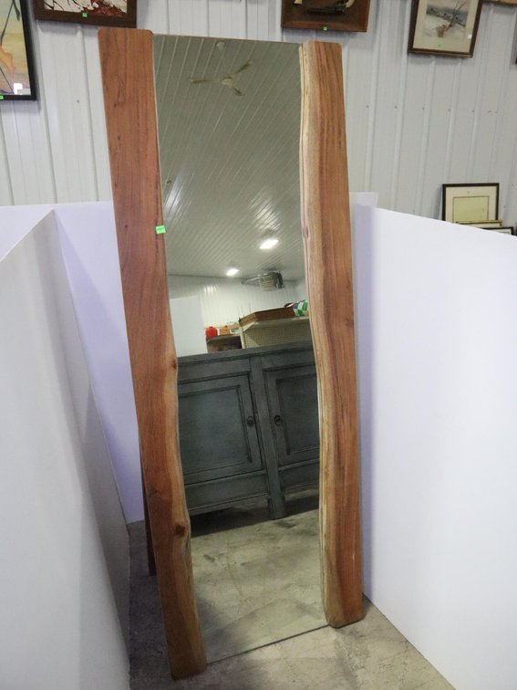 Floor Length Mirror With Live Edge Trim