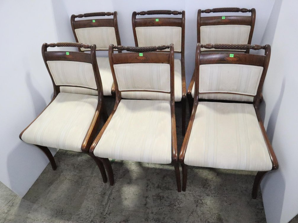 Six Dining Chairs With Upholstered Seats