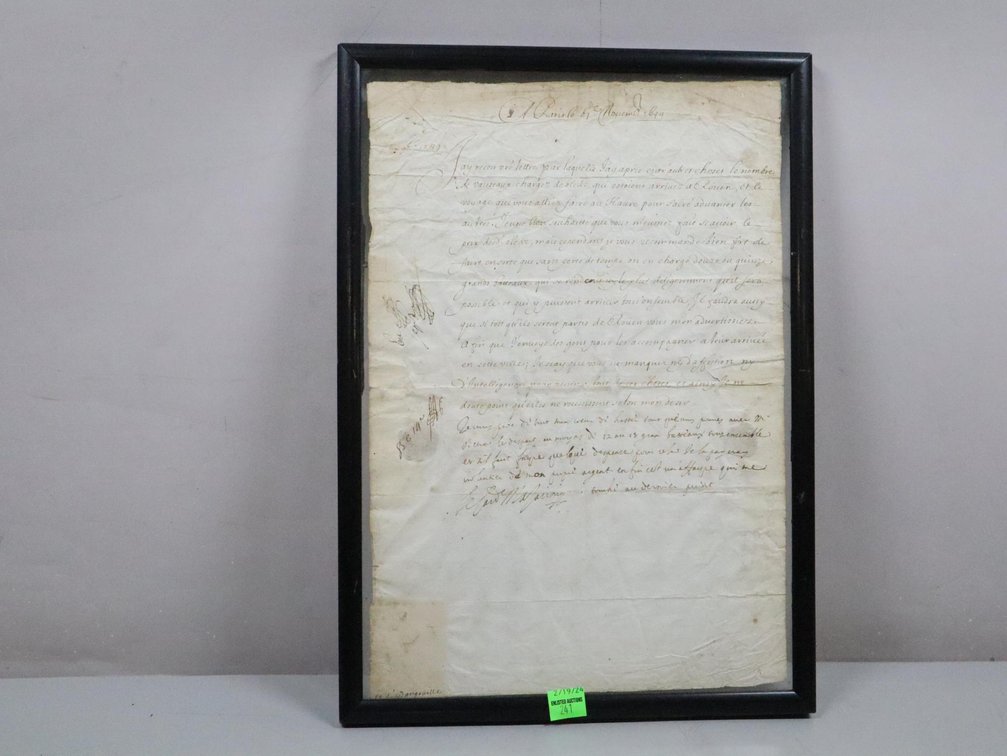 French Letter Dated 1649, Red Wax Seals, Letter Talks About 15 Ships Arriving In Rouen Among Other Things - Appears To Be Genuine
