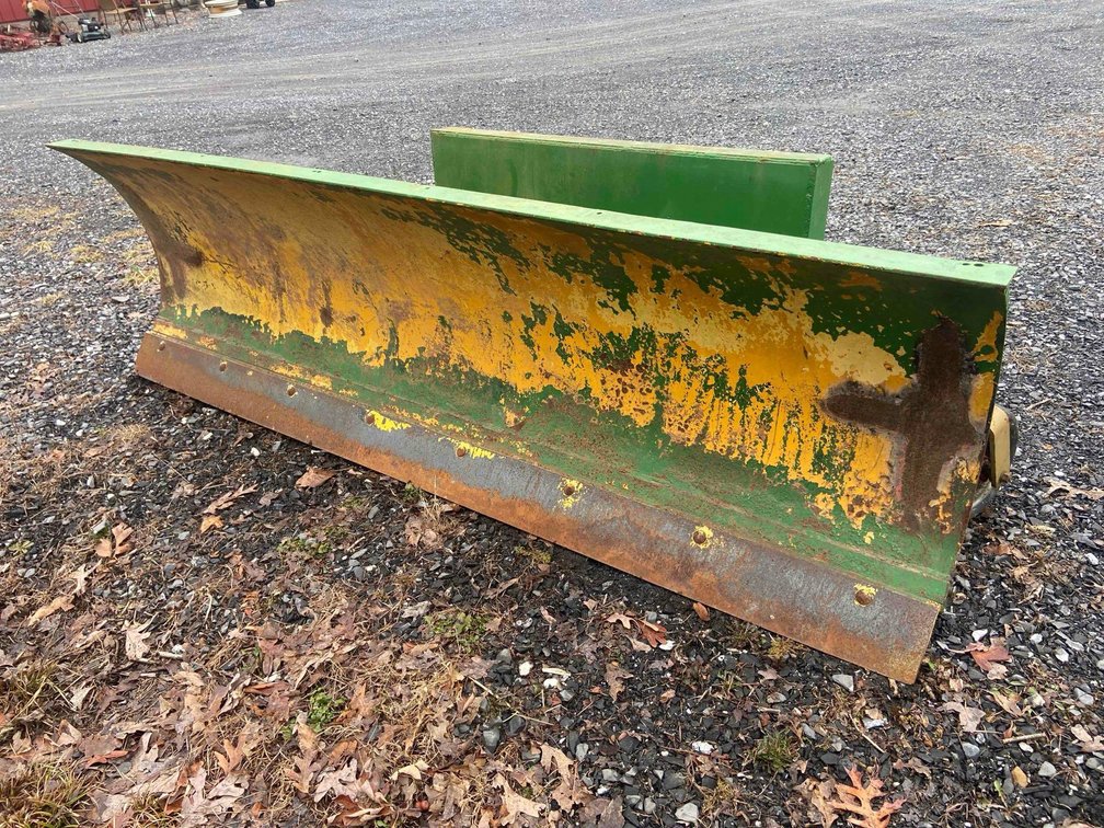 8' Snow Plow for Front End Loader, John Deere Mount