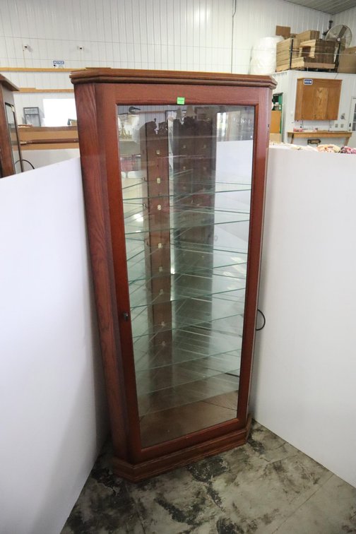 Illuminated Corner Curio Cabinet