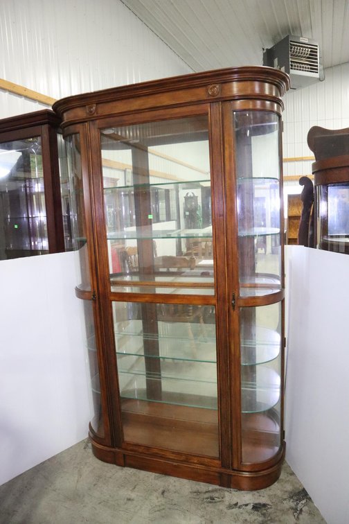Illuminated Bow Front Curio Cabinet