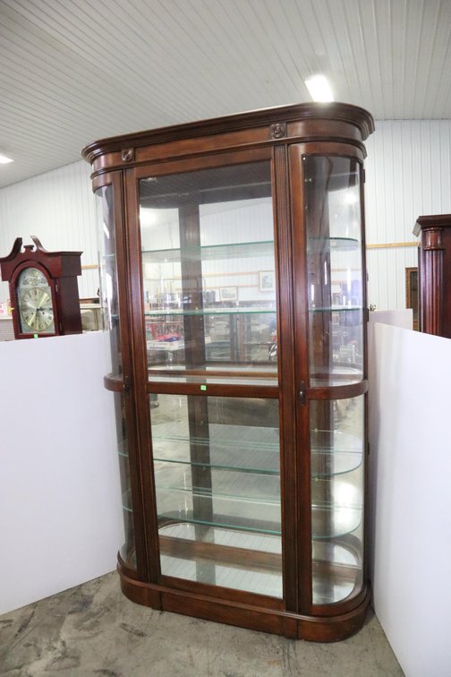 Bow Front Illuminated Curio Cabinet