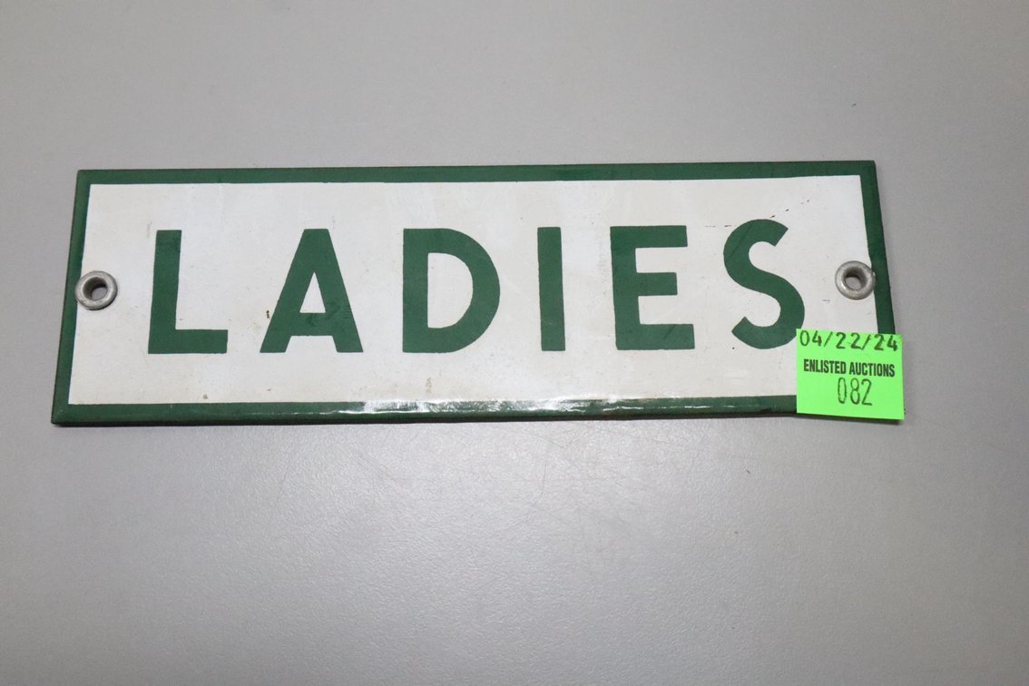 Porcelain "Ladies" Restroom Single Sided Metal Sign