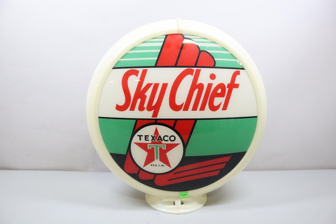 Texaco Sky Chief Globe Pump Topper, Glass Face and Plastic Ring