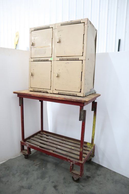 Shop Table and Metal Cabinet