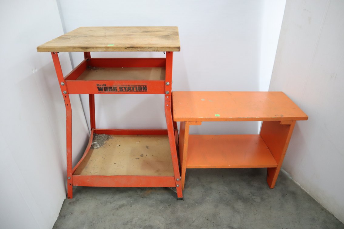 Shop Stand and Small Wooden Bench