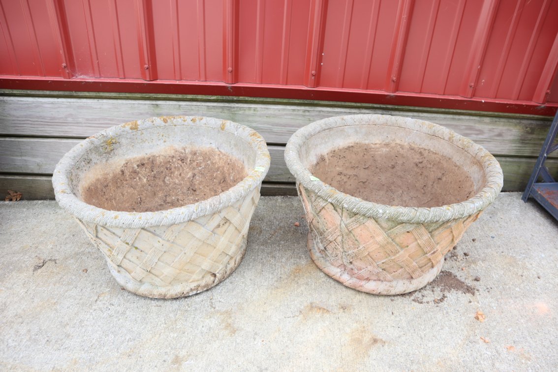 Pair of Cement Planters