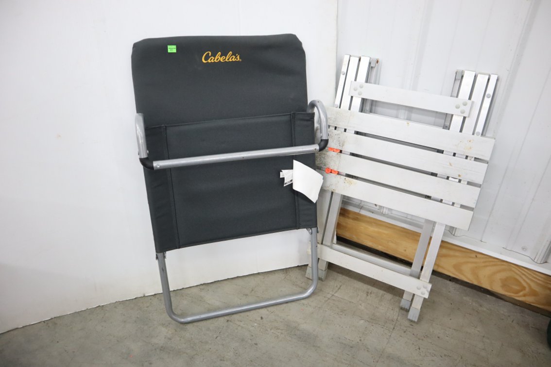 Cabela's Folding Chair and Aluminum Folding Table