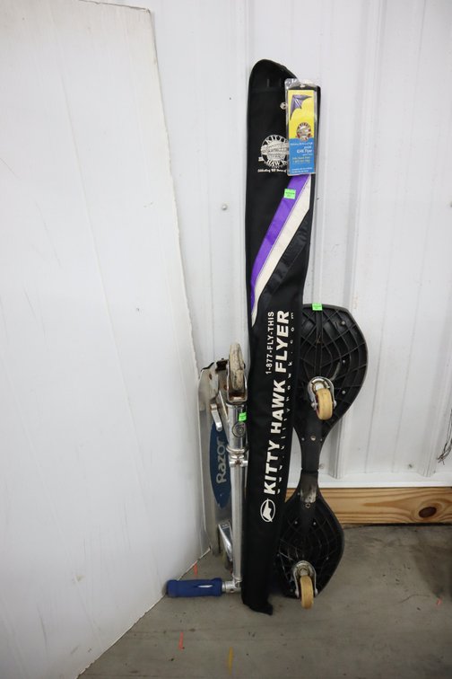 Ripstik, Razor Scooter and A Kite